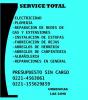 Service total: plomeros, gasistas, electricistas